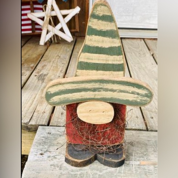 *Green Striped Hat Christmas Gnome - Picture 3 of 8